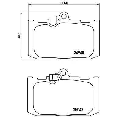 Abbildung von BREMBO P 83 131 Bremsbelagsatz mit akustischer Verschleißwarnung ohne Zubehör LEXUS: GS IV, III, RC