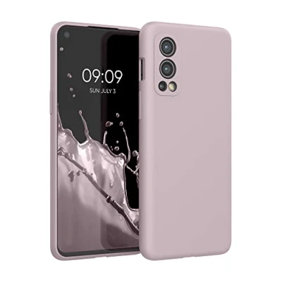 Abbildung von kwmobile Hülle kompatibel mit OnePlus Nord 2 5G Silikon Handy Case Handyhülle weiche Oberfläche kabelloses Laden Nude Lilac