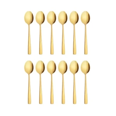 Abbildung von Otto Koning Teelöffel 12 Stück Gold Kleine Löffel, Kaffeelöffel Edelstahl, 15,3cm Langer Hochwertiger Elegantes modernes Design, Spülmaschinenfest und korrosionsbeständig