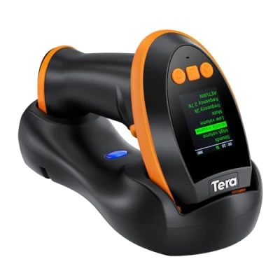 Abbildung von Tera 1D 2D QR Barcode Scanner mit digitalem Einstellungsbildschirm &amp; Tastenfeld Schnellscan funktioniert Bluetooth 2.4G Drahtlos USB Kabelverbindung deutsche Anleitung HW0009