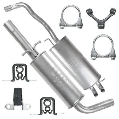 Abbildung von Auspuffanlage Schalldämpferset Auspuff für Audi A3 8L Seat Leon I 1 1M VW New Beetle 9C Golf 4 IV