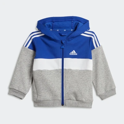 Abbildung von adidas Sportswear Tiberio 3 Stripes Colorblock Trainingsanzug für Kinder, Größe: 74, Semi lucid blue/white/medium grey/heather