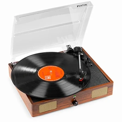Abbildung von Fenton RP106W USB Plattenspieler mit Lautsprechern Braun (Holz)