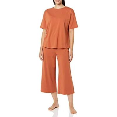 Abbildung von Amazon Essentials Damen Schlafanzug aus Strickjersey (in Übergröße erhältlich), Terrakotta, S