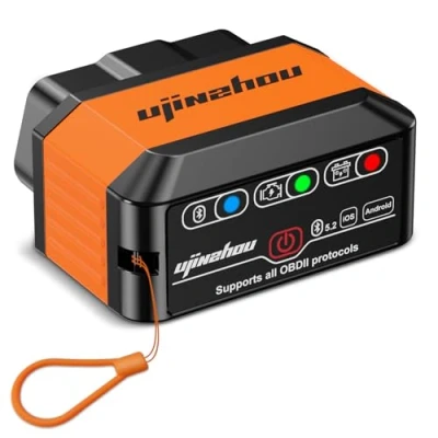 Abbildung von OBD2 Diagnosegerät OBD Bluetooth 5.2 Adapter: Wireless Auto Diagnose Codeleser Scanner für alle Fahrzeuge OBDII Tester Stecker iOS Android Windows Auslesegerät mit Vollen Systemen