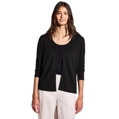 Abbildung von STREET ONE Damen A322908 Strick Look Jacke, Schwarz, 34 EU