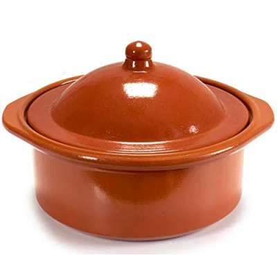 Abbildung von Annastore Dampfgartopf Tontopf Cocotte mit Deckel ofenfest und hitzebeständig, Auflaufform, Ofentopf