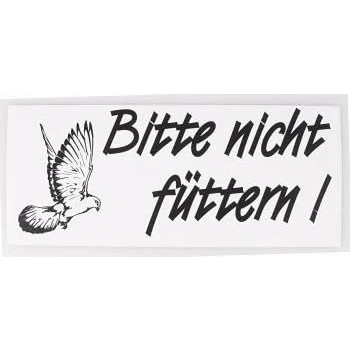 Abbildung von Auto Aufkleber Tauben Bitte nicht füttern Gr. ca. 19 x 8 cm TB763