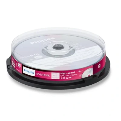 Abbildung von DVD+R 8,5 GB PHILIPS 8x Speed Double Layer Cakebox 10 Stück