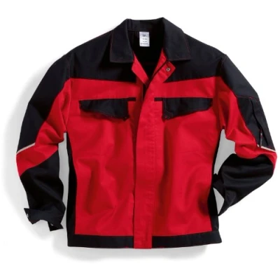 Abbildung von BP 1607 559 81 48/50l Arbeitsjacke, Verdeckter Reißverschluss und Taschen, 245,00 g/m² Stoffmischung, rot/schwarz,
