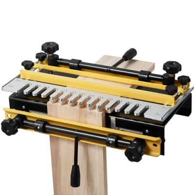 Abbildung von VEVOR Zinkenfräsgerät, 310 mm Breite, Zinkenfräse 1/2 Zoll Schablone, präzise Ausrichtung der Schwalbenschwanzlehre, Zapfen &amp; Schlitzlehre, Holzbearbeitungswerkzeuge für den Möbel Holzschrankbau