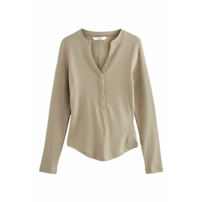 Abbildung von Next LONG Sleeve Regular FIT Langarmshirt, Damen, Größe: 44, Taupe brown