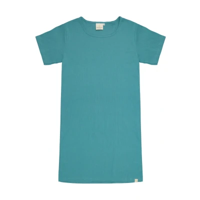 Abbildung von greenjama Damen Sleepshirt aus Derby Rib, GOTS Zertifiziert Nachthemd, Topaz, 36