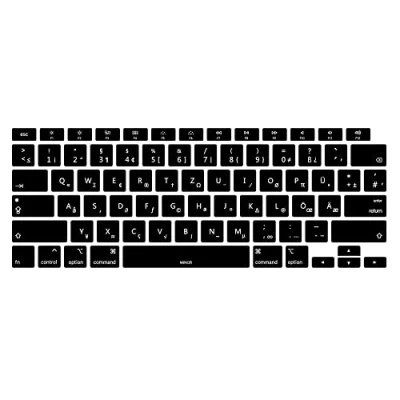 Abbildung von MiNGFi Deutsche QWERTZ Silikon Tastatur Schutz Abdeckung für MacBook Air 13&quot; Touch ID Modell M1 A2337 A2179 (2020+) US/ANSI Tastaturlayout Schwarz