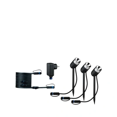Abbildung von Paulmann LED Gartenstrahler &quot;Plug &amp; Shine&quot;, 3 flammig, Leuchtmittel Modul fest integriert, Modul, 3000K 24V Anthrazit