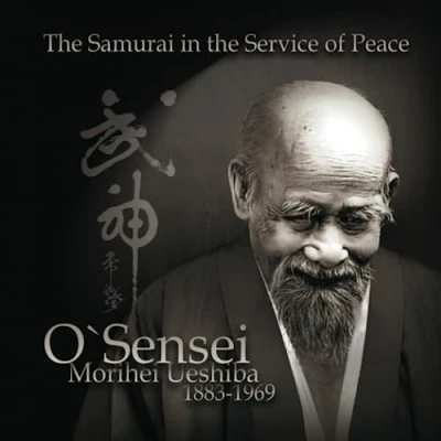 Abbildung von O`Sensei Morihei Ueshiba. the SamuraI in Service of Peace