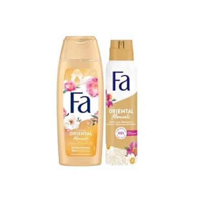 Abbildung von FA Duschgel Oriental Moments (1x 250 ml) &amp; Deospray 150 mit dem zarten Duft von Wüstenrose Sandelholz, 48h Deo Schutz ohne Aluminiumsalze, Vegane Formel