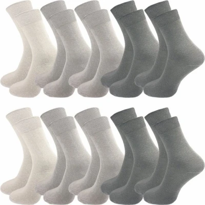 Abbildung von GAWILO Socken aus 100% Baumwolle (10 Paar) Ohne drückende Naht, mit venenfreundlichem Komfortbund Baumwollsocken für Damen &amp; Herren (39 42, grautöne)