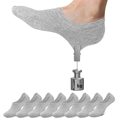 Abbildung von Falechay Sneaker Socken Damen Herren Füßlinge Footies 8 Paar Kurze Großes Silikonpad Verhindert Verrutschen Unsichtbare 8xgrau 43 46
