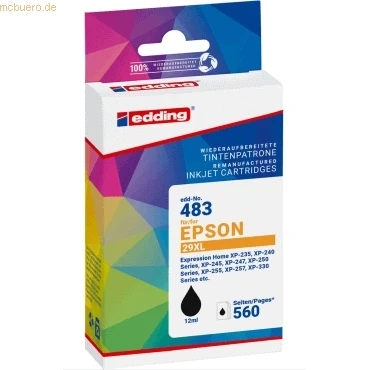 Abbildung von edding Druckerpatrone ersetzt Epson No. T29XL (T2991) black