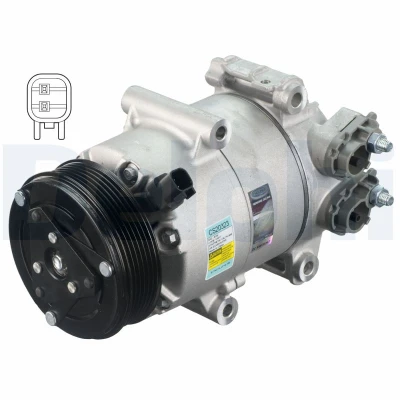 Abbildung von DELPHI CS20323 Kompressor Visteon VS16 PAG 46 mit Kompressoröl FORD: FIESTA 6, 6 Van