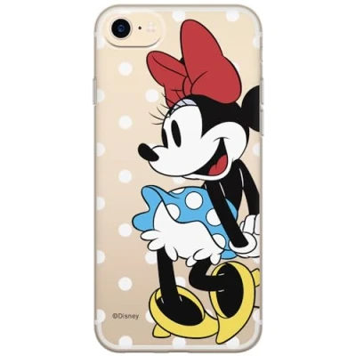 Abbildung von Original und Offiziell Lizenziertes Disney Minnie Mickey Maus Handyhülle für iPhone 7, 8, SE2, Case, Hülle, Cover aus Kunststoff TPU Silikon, schützt vor Stößen Kratzern