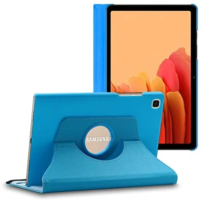 Abbildung von ebestStar Hülle für Samsung Galaxy Tab A7 10.4 T505 (2022, 2020), Drehbar Schutzhülle, PU Lederhülle, Rotierende Ständer Etui, Rotating Case Cover, Blau