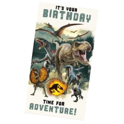 Abbildung von Danilo Promotions Limited Offizielle Jurassic World The Movie Geburtstagskarte, Geburtstagskarte für allgemeine Anlässe, recycelbare offiziell lizenzierte