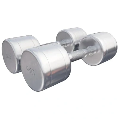 Abbildung von GORILLA SPORTS Kurzhantel Chrom Einzeln/2er Set, 2 30kg Gewichte, Gerändelt, Stahl Hantelset, (Set)