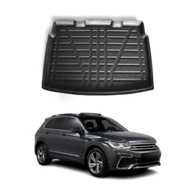 Abbildung von OMAC Kofferraumwanne Laderaumwanne kompatibel mit VW Tiguan 2016 2024 Gummi TPE Schwarz