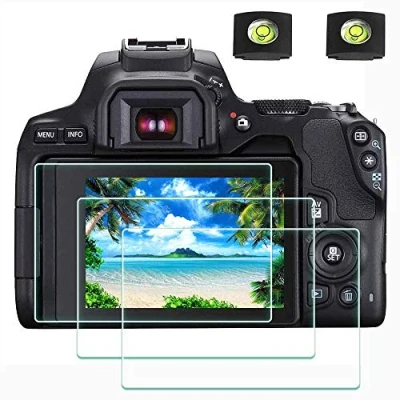 Abbildung von ULBTER Displayschutzfolie Schutzfolie für Canon EOS 250D DSLR Kamera und Blitzschuhabdeckung, 0,3 mm 9H Härte gehärtetes Glas Kratzfest, Anti Fingerabdruck 3 Stück