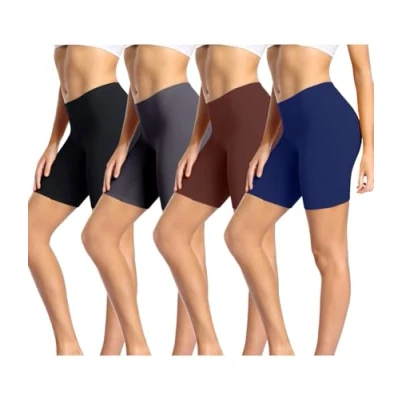Abbildung von wirarpa Radlerhose Damen Kurz Baumwolle Boxershorts Unter Kleid Rock Unterhosen mit Bein Anti Scheuern Leggings 4er Pack Mehrfarbig Größe 5XL
