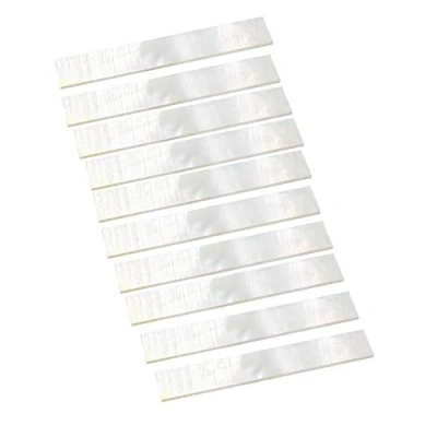 Abbildung von Alnicov 10Pcs Inlay Material Weiß Perlmutt Shell Blanks Blatt für Gitarrengriffbrett Teile 43x7x1,2mm