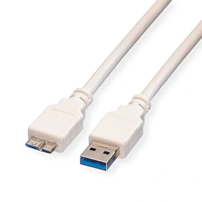 Abbildung von VALUE USB 3.2 Gen 1 Kabel, A ST Micro B ST, weiß, 0,8 m