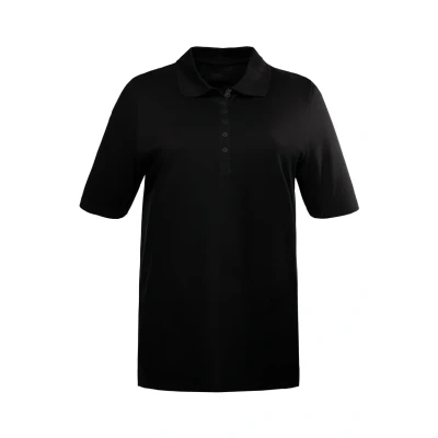 Abbildung von Ulla Popken Damen Basic Poloshirt, Schwarz, 58 60 EU