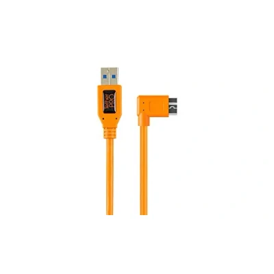 Abbildung von Tether Tools TetherPro rechtwinkliger Adapter USB 3.0 auf Micro B 5 poliges Pigtail Kabel, 50,8 cm, Orange