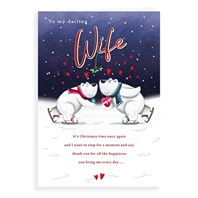 Abbildung von Piccadilly Greetings Weihnachtskarte Wife, 22,9 x 15,2 cm