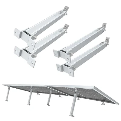 Abbildung von NuaSol Montageset für Balkonkraftwerk 4 Stück Solarmodul Halterung Aufständerung 15 30 individuell verstellbar Inkl. Schrauben &amp; Muttern Set Alu Solarpanel Flachdach Silber