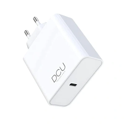 Abbildung von DCU TECNOLOGIC Ladegerät, Ladeadapter, GaN USB Typ C Ladegerät Stromversorgung 65W, Weiß