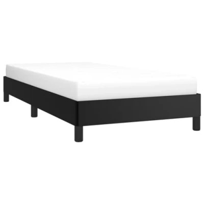 Abbildung von vidaXL Polsterbett Bett Kunstlederbett Einzelbett Bettgestell Bettrahmen Lattenrost Schlafzimmerbett Schlafzimmermöbel Schwarz 90x200cm Kunstleder