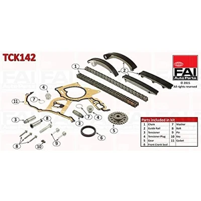 Abbildung von FAI AutoParts TCK142 Steuerkettensatz mit Dichtungen, Zahnrädern Simplex, Duplex, Rollenkette OPEL: Zafira A, Vectra C Limousine, Caravan