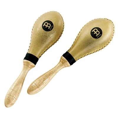 Abbildung von Meinl Percussion Rawhide Maracas Shaker 2 Traditional Musikinstrumente mit warmem Sound Rohleder, Holz (MSM3)