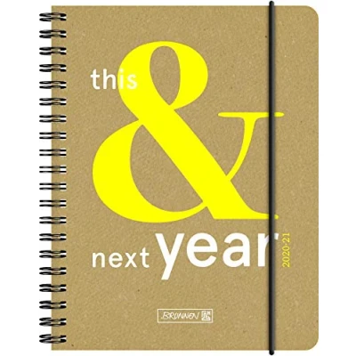 Abbildung von BRUNNEN 1071830131 „This&amp;Next“, Wochenkalender/Schülerkalender 2020/2021, 2 Seiten = 1 Woche , Blattgröße 12 x 16 cm A6 Recyclingleder Einband