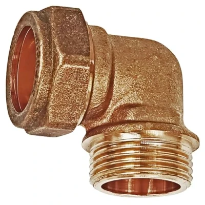 Abbildung von Klemmverschraubung für Kupferrohr alle Sorten Winkel Bogen Übergang T Stück ∅ 15 bis 28 mm &gt; Übergangswinkel Außengewinde Ø 22mm x 3/4 Zoll