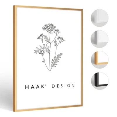 Abbildung von HaakDesign schmaler Bilderrahmen Alena Aluminium Alubilderrahmen 60 x 84 cm Gold Fotorahmen, Geschenkidee