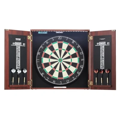 Abbildung von VEVOR Dartschrank Set Offizielle Größe Dartscheibe MDF Darts 45x3,8cm LED