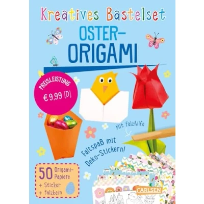 Abbildung von Bastelset für Kinder: Kreatives Bastelset: Oster Origami: Bastelspaß zu Ostern mit vielen tollen Extras Kinder ab 6 Jahren Bastelkit buntem ... und Falzwerkzeug