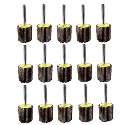 Abbildung von FEIHU 25 Stück Lamellenschleifer,Schleifköpfe,Fächerschleifer set Ø25X25x6MM.Die Schleifscheibe eignet sich zur Reinigung von Rost/Schweißgraten.Passend für alle Elektro /Drehwerkzeuge,Körnung 80