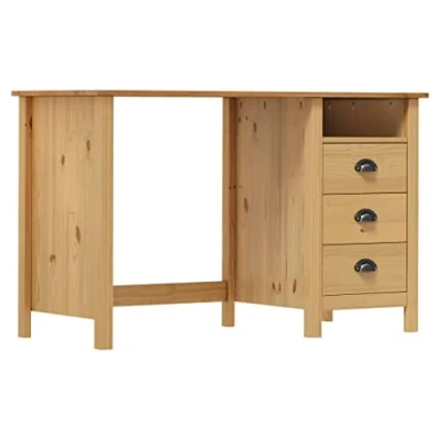 Abbildung von vidaXL Kiefernholz Massiv Schreibtisch mit 3 Schubladen Computertisch Bürotisch Büromöbel Laptoptisch PC Tisch Arbeitstisch 120x50x74cm