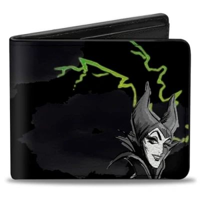 Abbildung von Buckle Down Herren Geldbrse, Dornröschen Maleficent, 4.0&quot; x 3.5&quot;